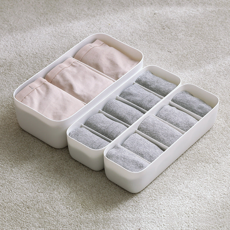 Allission Plastic Drawer Organizer for Underwear, Socks & Bras – Multi-Compartment Closet Storage Case