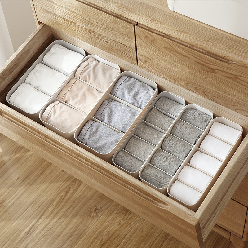 Allission Plastic Drawer Organizer for Underwear, Socks & Bras – Multi-Compartment Closet Storage Case
