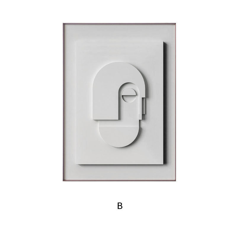 Allission Abstract Geometric Canvas Print – Frameless Morandi Style Wall Art Poster for Living Room Decor