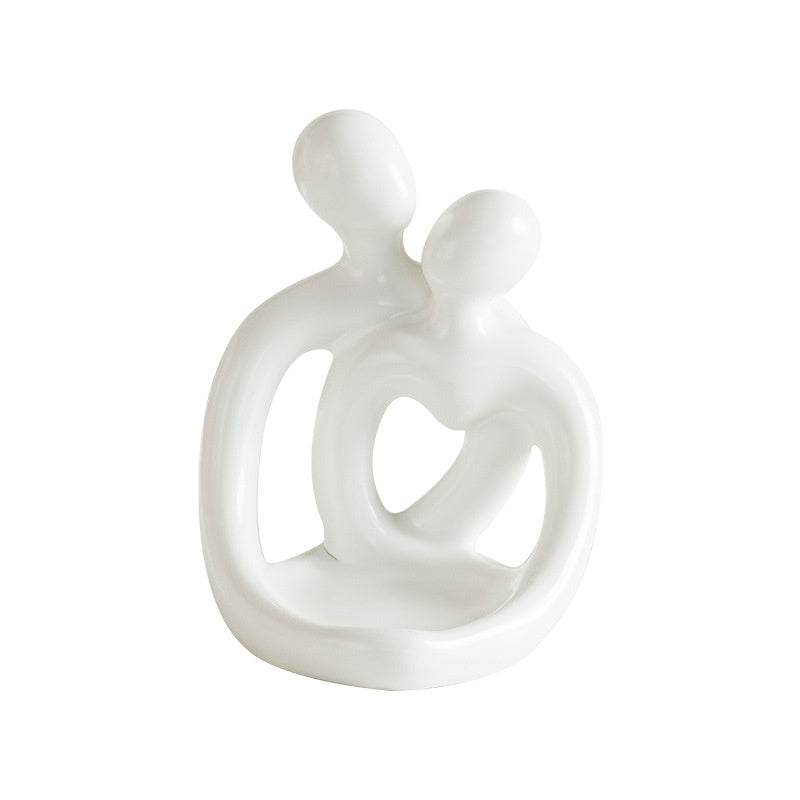 Allission Handmade Ceramic Couple Candlestick Set – Nordic Decorative Ornament for Taper Candles, White